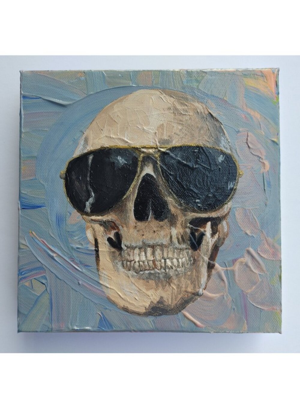 8"x8" Skull Acrylic Painting Gothic Spooky Season Art Halloween Chic Christmas